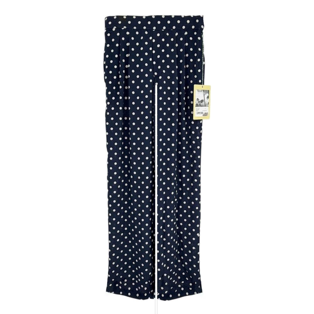 BIRDS of PARADIS by TROVATA Leigh Pant in Navy Polka Dot XS